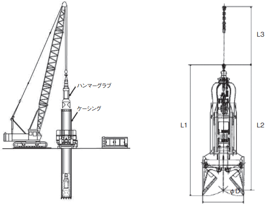 ハンマーグラブ 寸法図